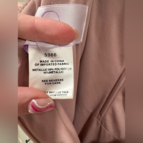 Hayley Paige Occasions Liquid Metallic Bridesmaid Dress - Picture 10 of 13